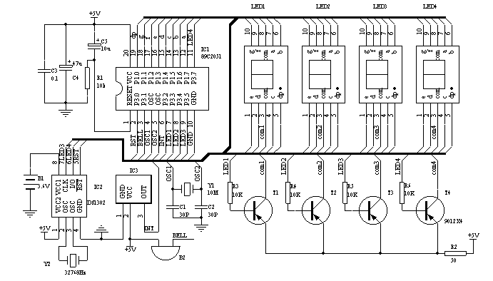 电子时钟原理图—www.schuitron.com