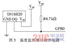 图5 温度监测模块硬件电路