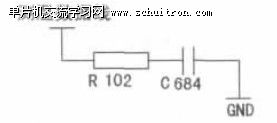 图1：并接在DS18B20数据线上的阻容电路