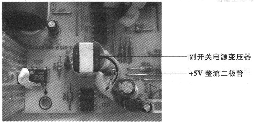 图5 副开关电源变压器及整流输出电路