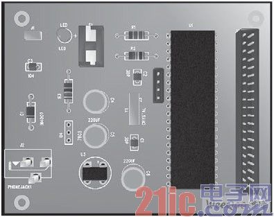 单片机最小系统电路板3D效果图