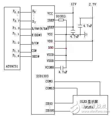 基于AT89C51控制的OLED显示屏