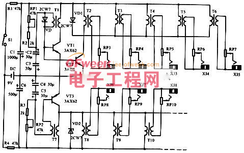 电子麻醉器电路图