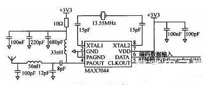 图2 由MAX7044构成的发射电路图