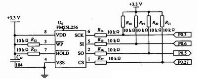 图5 E2PROM存储器与MCU的连接