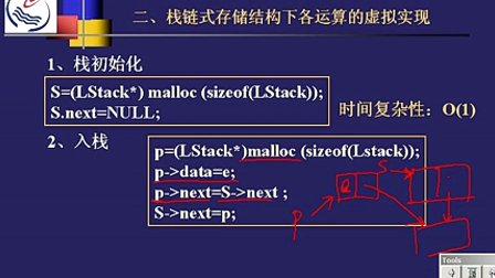 石油大学数据结构第三节 栈的单链存储表示及操作的实现