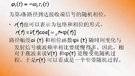 大学必修通信原理第三章第三节 随参信道及其传输特性